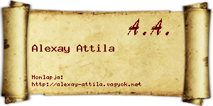 Alexay Attila névjegykártya